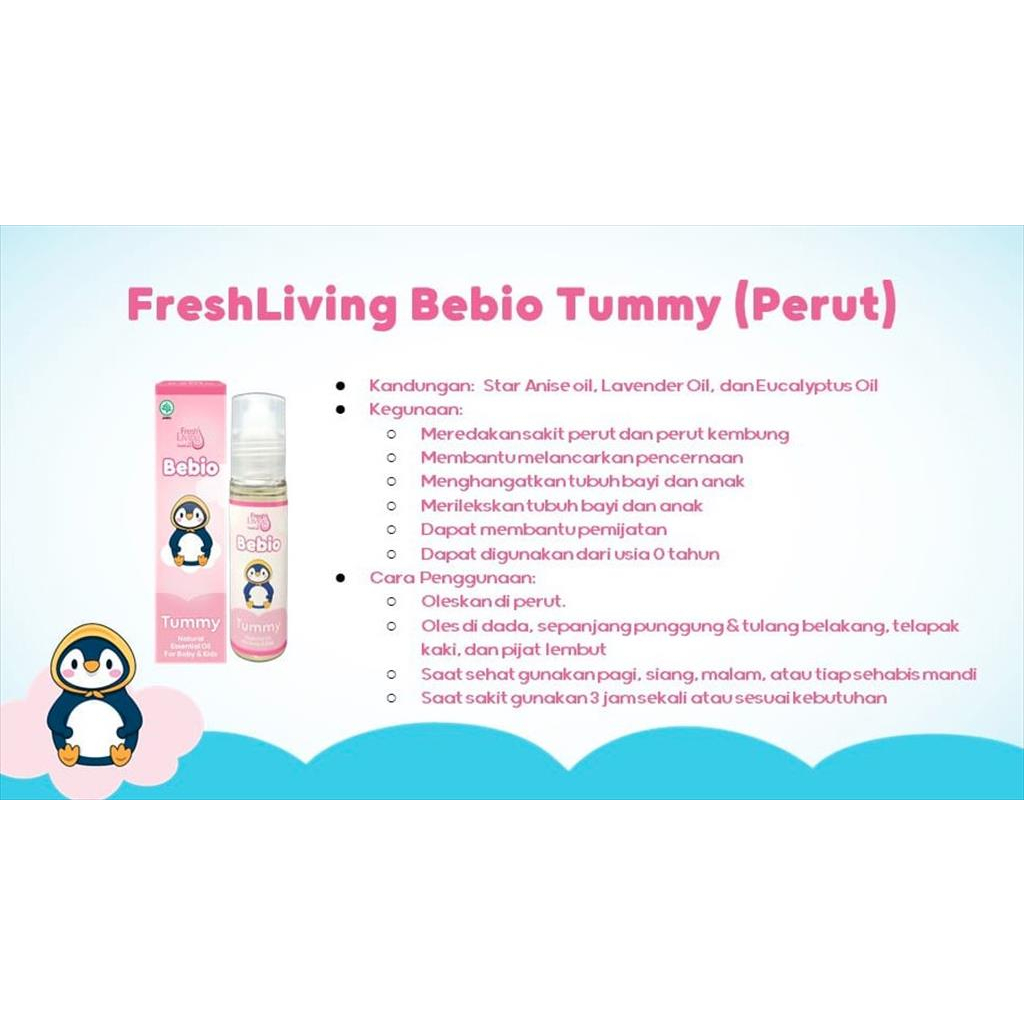 FreshLiving Bebio By Fresh Care Essential Oil 9ml Minyak - Flu Pilek Batuk Gatal Perut Kembung Bayi Anak