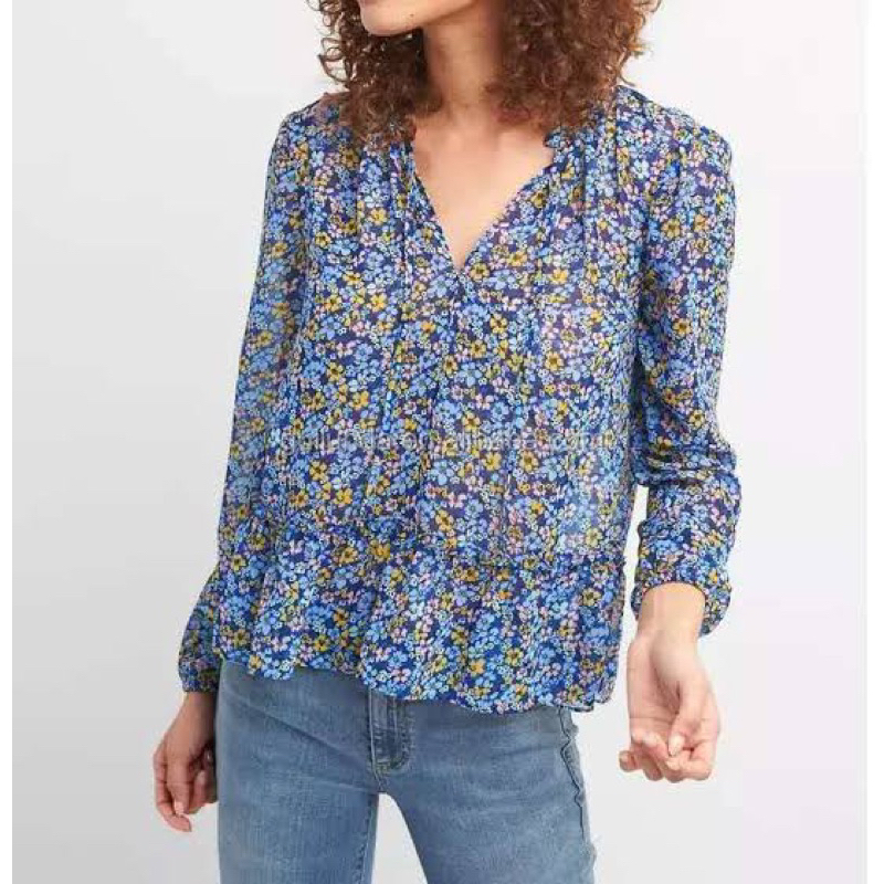 Gap blouse sifon floral printed