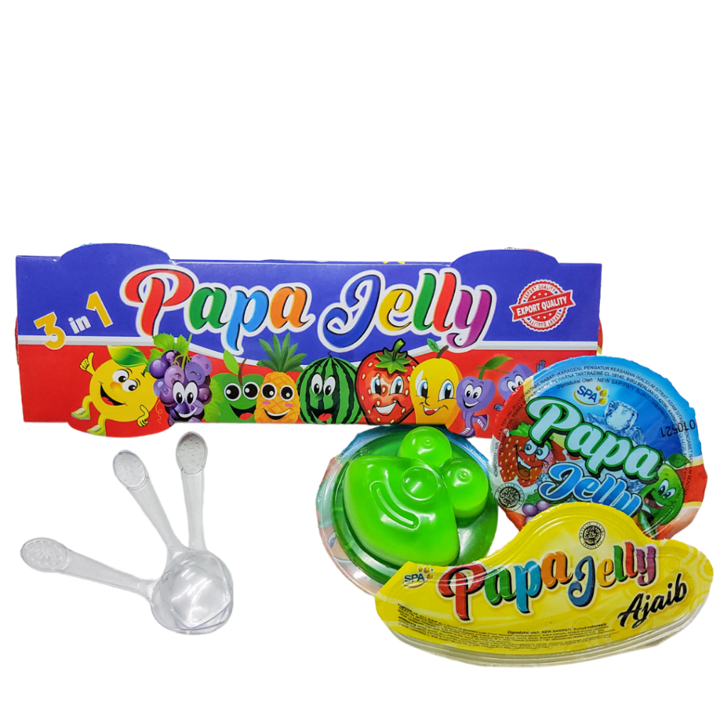 

PAPA JELLY 3 IN 1/ JELLY ANEKA RASA BUAH (1 PACK SI 3 CUP JELLY) / Sari Pati Abadi