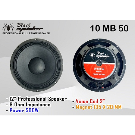 BLACK SPIDER 10MB50 SPEAKER 10 INCH