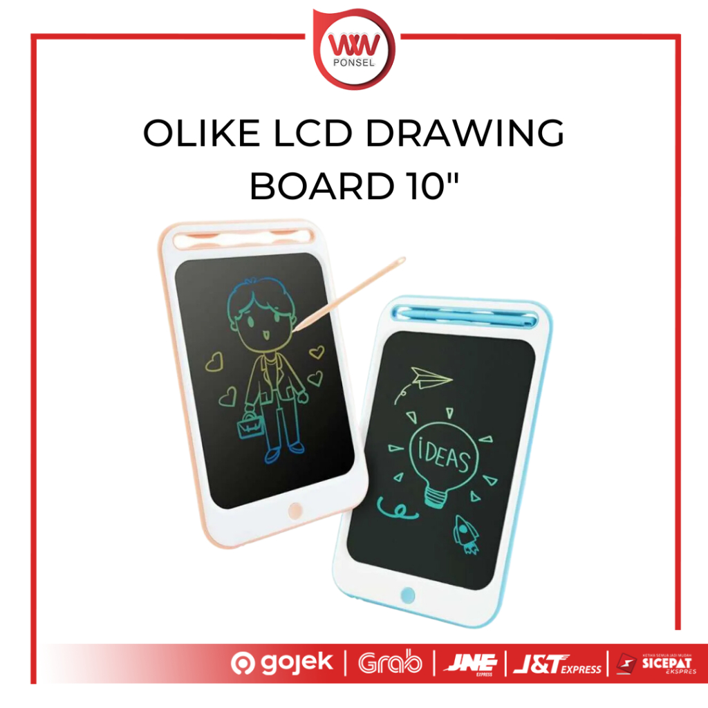 OLIKE LCD DRAWING BOARD 10" (inch) - LCD MENGGAMBAR - OLIKE EDU TOYS RESMI