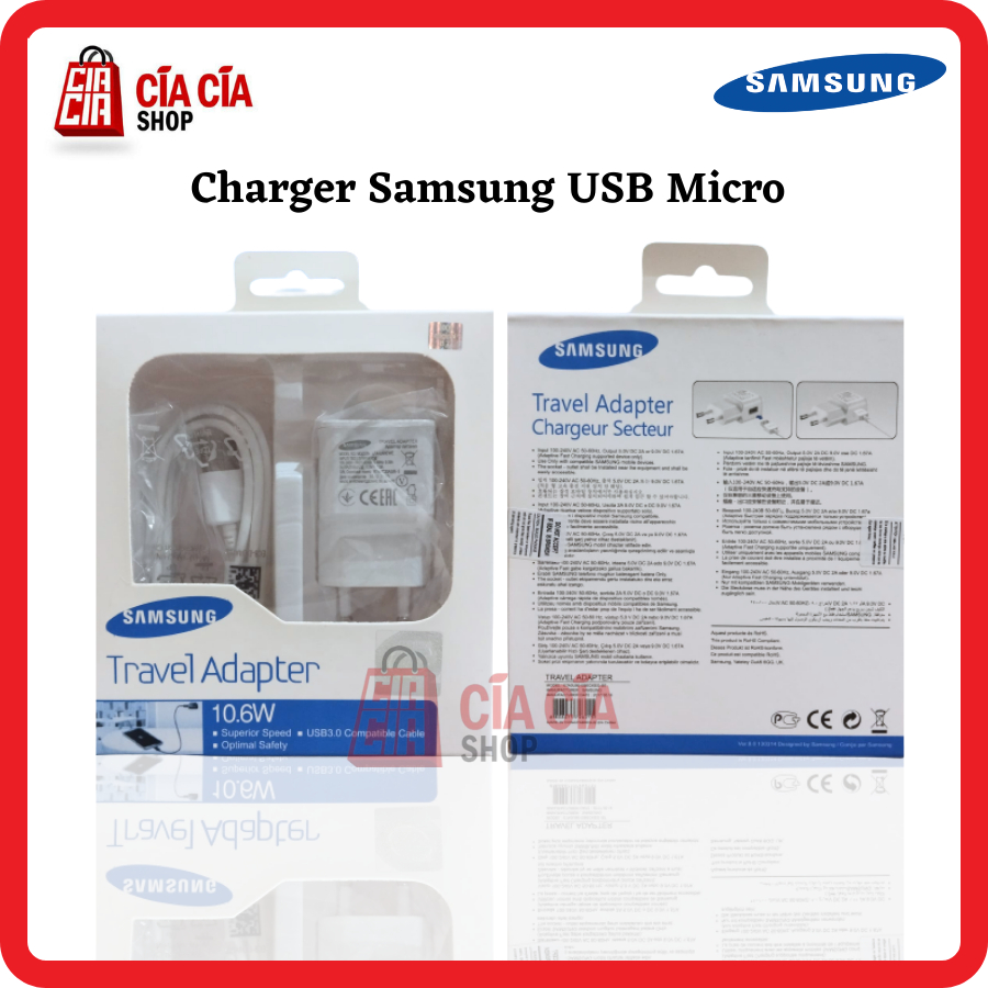 Travel Charger Samsung Micro USB Charger Samsung USB Micro 10.6W Charger Samsung Micro 2A