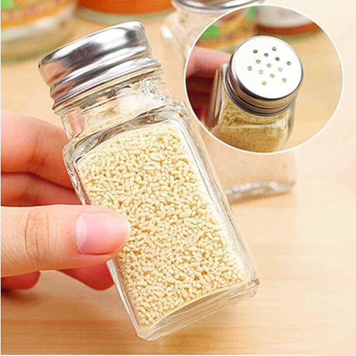 vibox food glass Tempat Bumbu Kaca Tabur 80ml , Langsung Berlubang PROMO MITRA