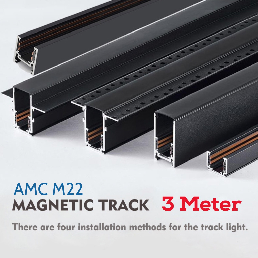 AMC M22 Rail 3 Meter Magnetic Track Lighting System Inbow Outbow Lampu