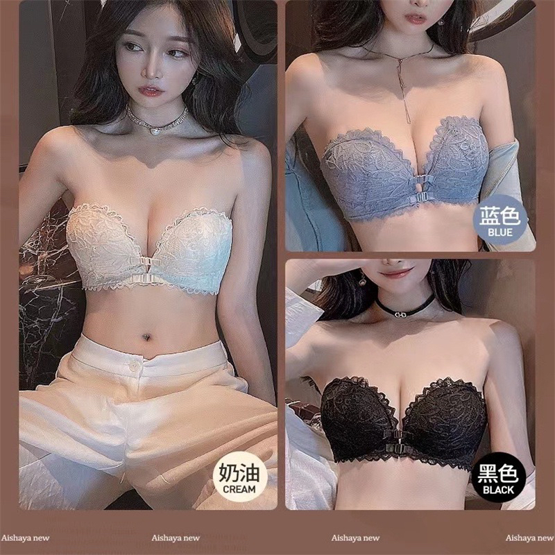 BS-101 Bra new Tanpa Kawat Terbaru kait depan push up