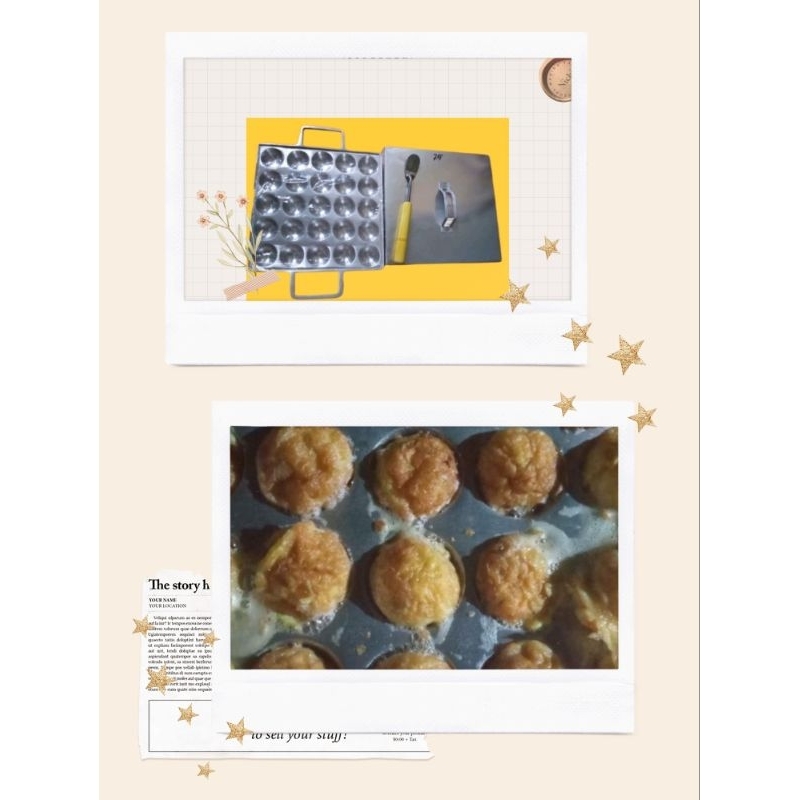 Cetakan Kue Takoyaki Poffercis isi 25/ Pentol Telur Puyuh + Sutil Mini