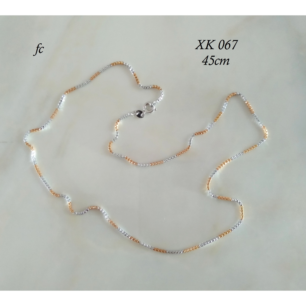 XK 067. Rantai Kalung Lapis Emas Model Italy warna sembur