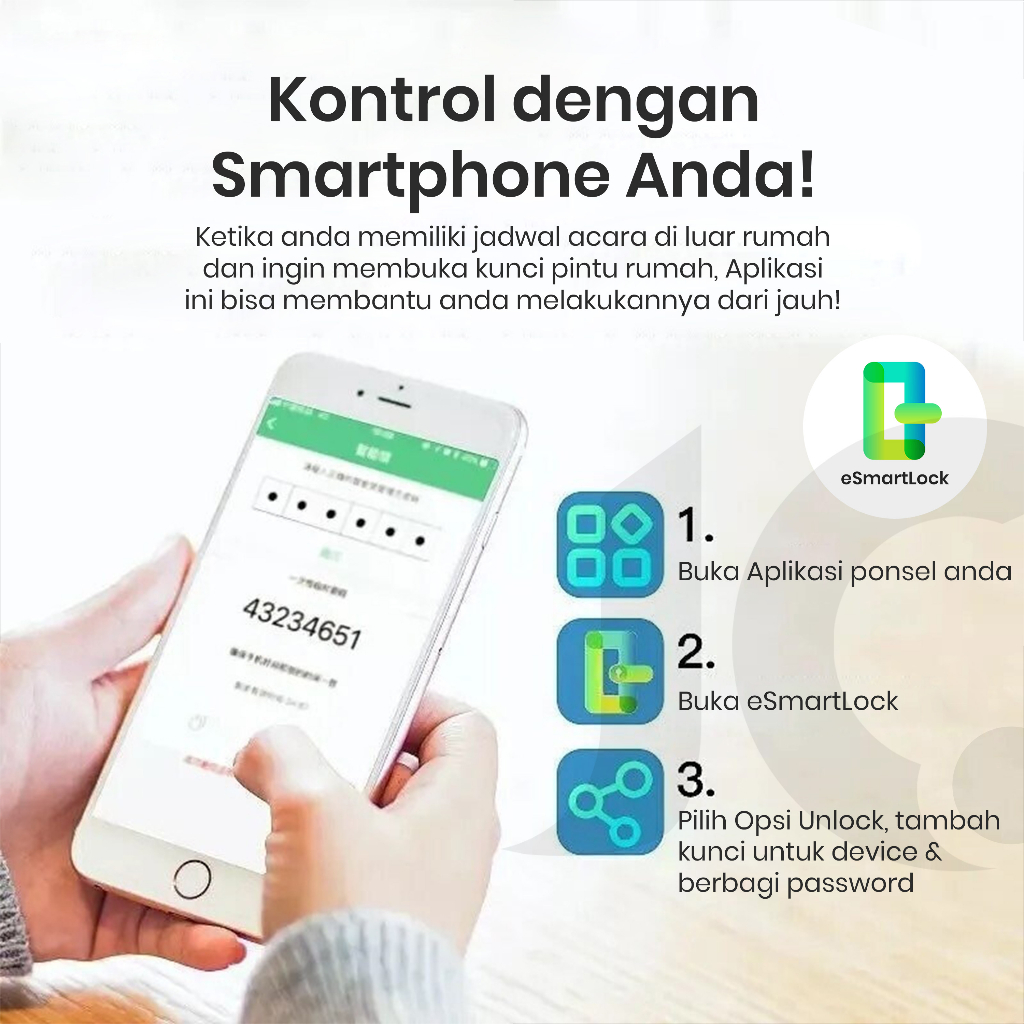 GEMBOK 3IN1 FINGERPRINT PADLOCK eSmartlock APP KUNCI WATERPROOF IP65