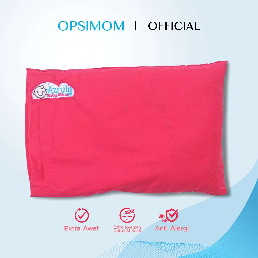 Bantal Anti Peyang Original Dilengkapi ID CARD &amp; Free Konsultasi | Azruly Baby Pillow Warna Pink Opsimom