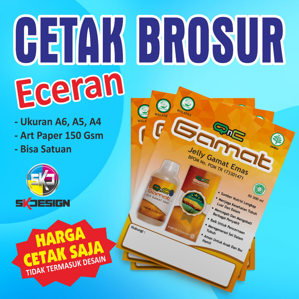 

Cetak KILAT Brosur / Flyer A6, A5, A4 Bisa Eceran Tanpa Perlu 1 Rim | Untuk Sekolah | Produk, Makanan, Minuman, Obat | Cetak Satu Muka