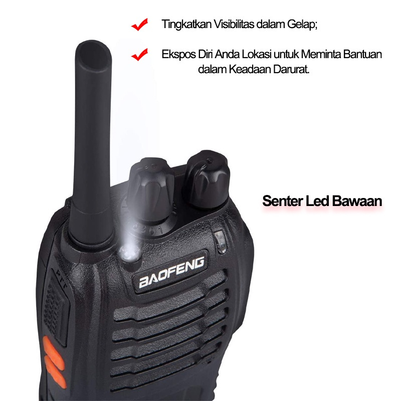 Walkie Talkie Waterproof Portable  Handy Talky 888S Radio Komunikasi  2 units Walkie talkie