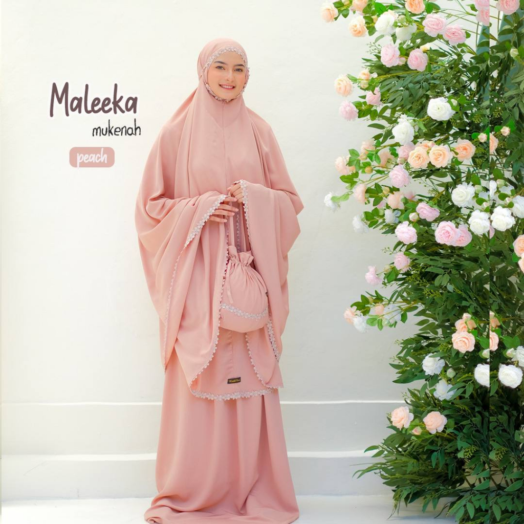 Riskirich Maleeka Mukenah Dewasa Traveling 2in 1 Style Bahan Crinkle Premium Anti Kusut