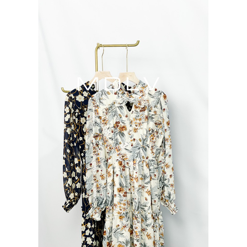 MDLV ~ 12350# Destina Floral Dress Maxi Premium