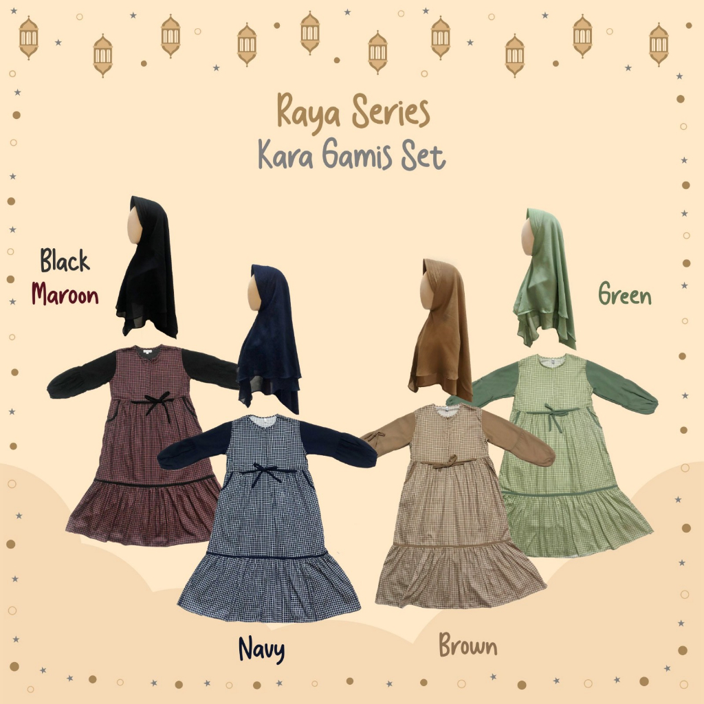 Kara Gamis Set (usia 3thn - dewasa)