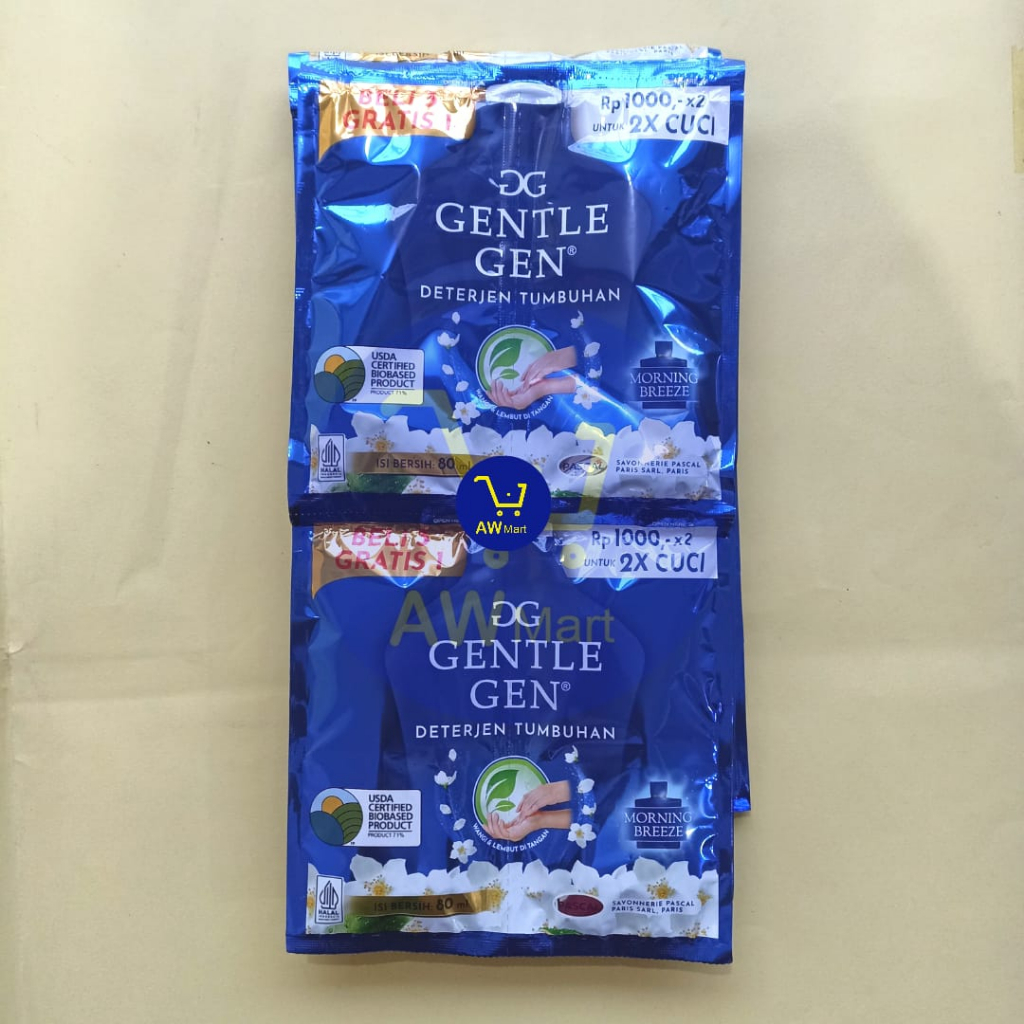 GENTLEGEN RENCENG CAIR ISI ( 8 SACHET X 80 ML ) - DETERJEN PAKAIAN GENTLE GEN ISI ( 8 SACHET X 80 ML )