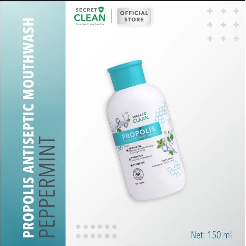 SECRET CLEAN Propolis Antiseptic Mouthwash Orange Mint || Peppermint || 150ml || 500ml