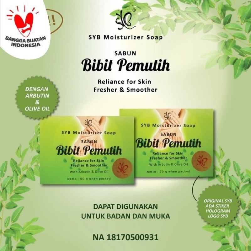 SYB BP Moisturizer Soap Arbutin &amp; Olive Oil - Sabun Bibit Pemutih BPOM