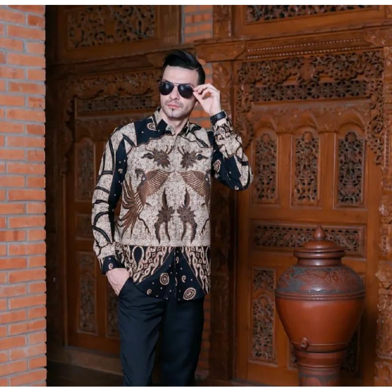 kemeja batik pria lengan panjang motif pari kesit lapis puring kwalitas premium