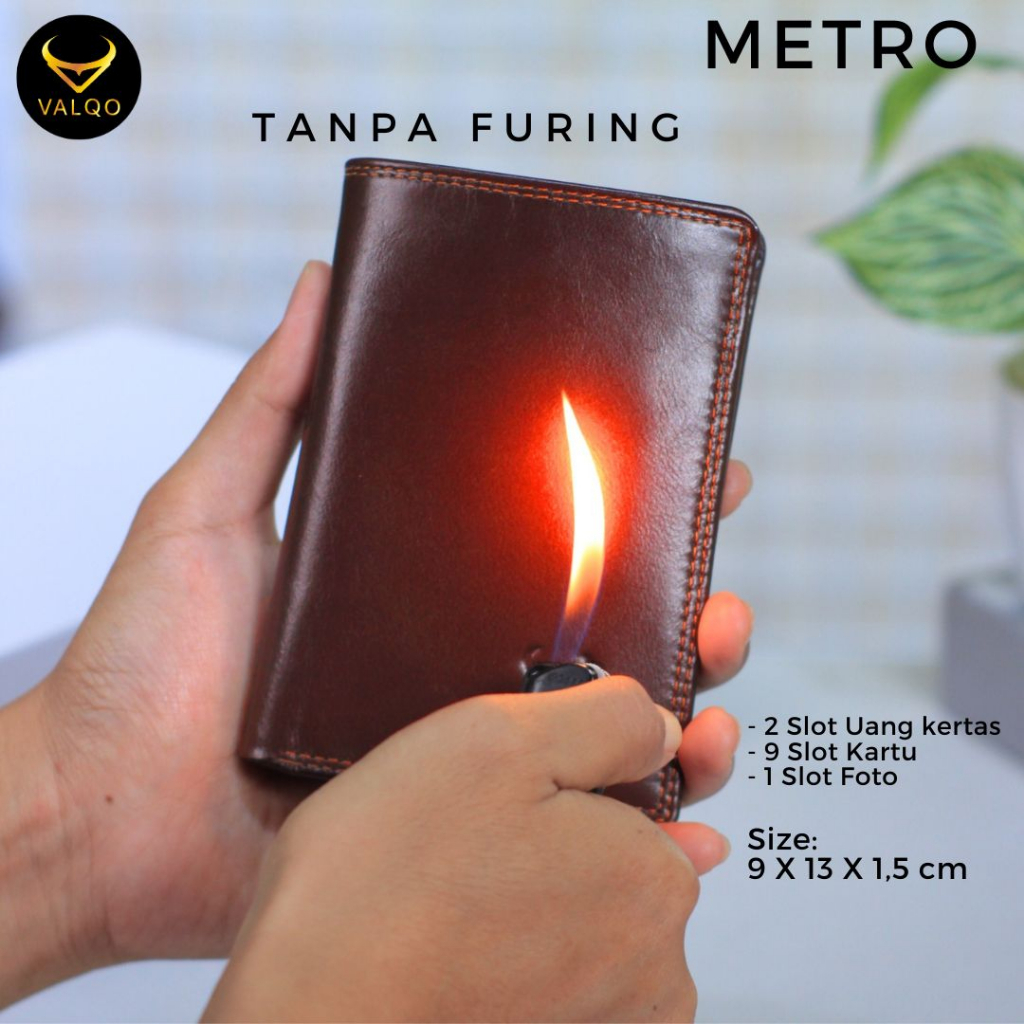 [VALQO] METRO Dompet Kulit Sapi Spesial Tanpa Furing Cowok Pria Laki bisa COD