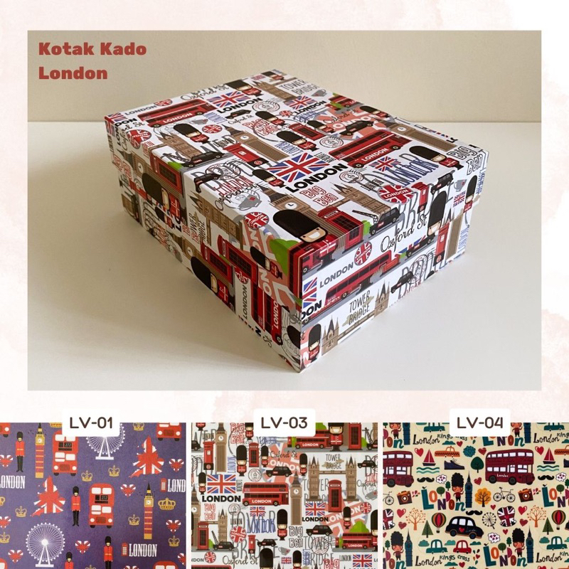

London Kotak Kado Penyimpanan Gift Storage Box Handmade Aesthetic Lucu