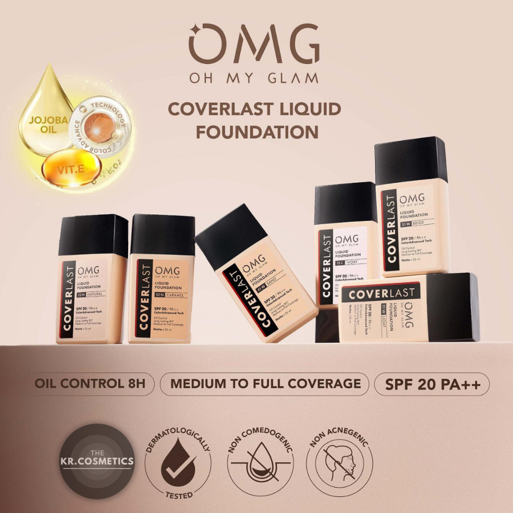 OMG Oh My Glam Coverlast Liquid Foundation 25 ml