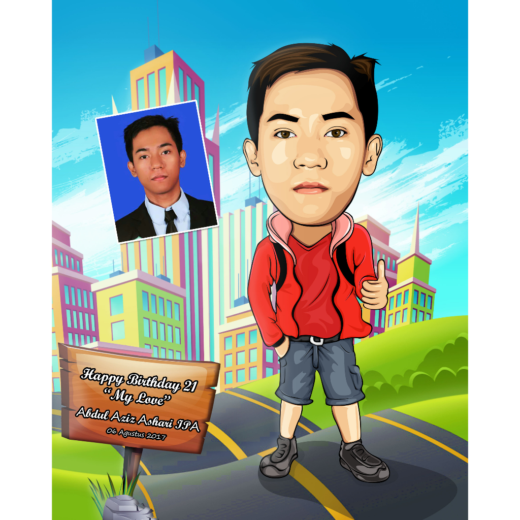 

Jasa Design Karikatur Keren & Lucu | Kado Ulang Tahun | Kado Pernikahan | Kado Perpisahan | Kado Wisuda