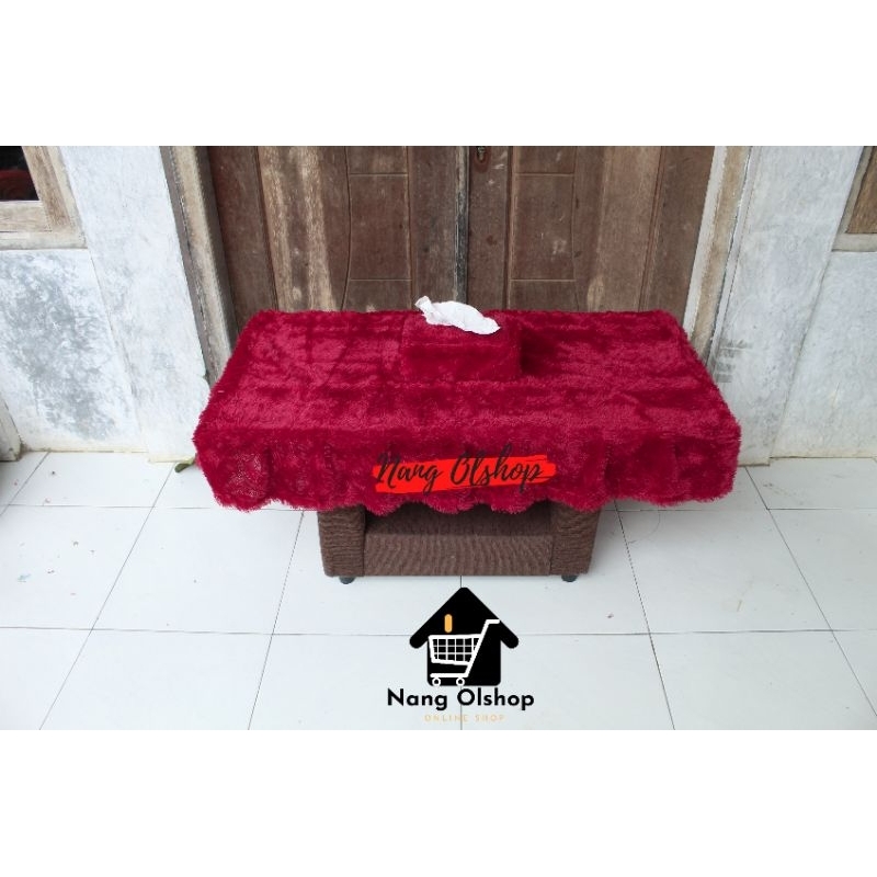 Taplak Meja Ruang Tamu/Taplak Meja Rumbai Ruang Tamu Bulu Lembut/Taplak Meja Rumbai Murah COD Uk150x50x20cm