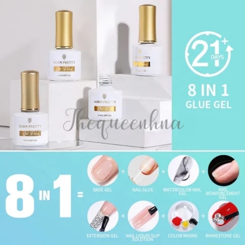 Born Pretty 8 IN 1 Gel Multifungsi Nail Glue Gel Serbaguna