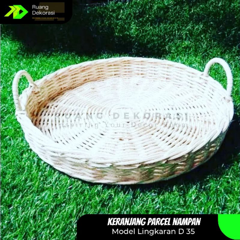 Keranjang Rotan Bulat Jumbo Keranjang Parcel Keranjang Souvenir Hampers Keranjang Rotan Nampan Rotan