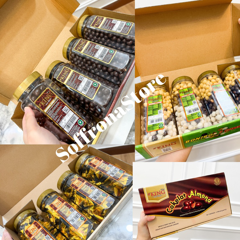 

Soffrona Store Ready Stock D’king dking varian bonibol cokelat dan cokelat almond 1 box isi 4 toples