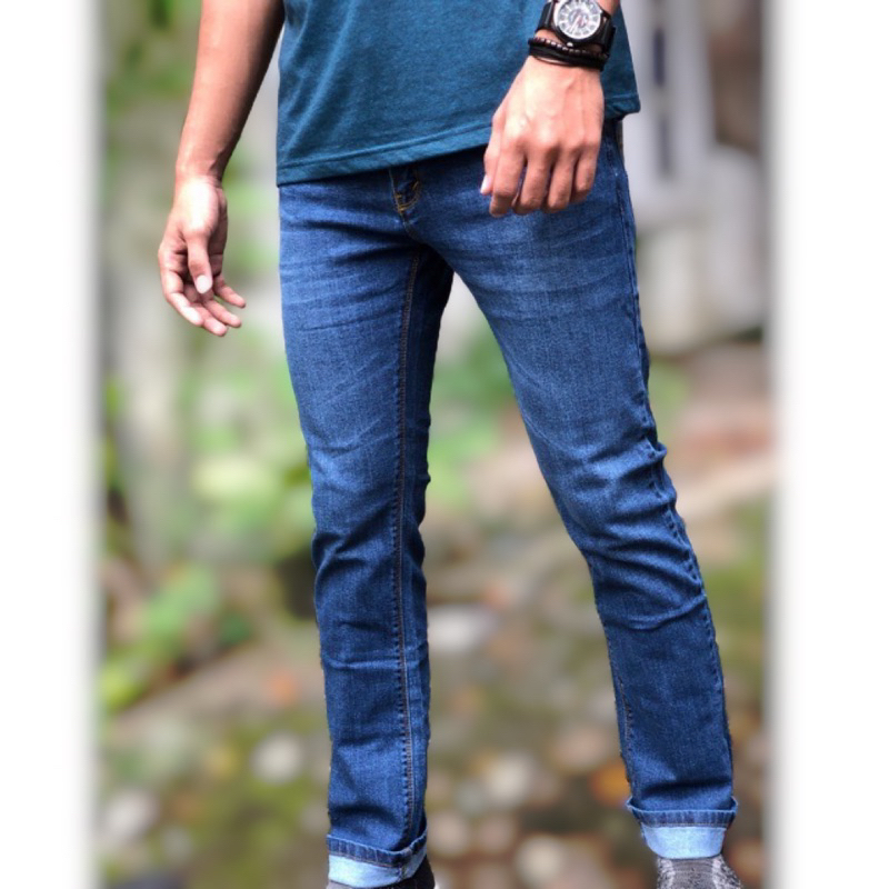 ABDUS07 Celana Panjang Legosh Denim Slimfit Jeans Streach Casual Original Jeans Streach Sobek