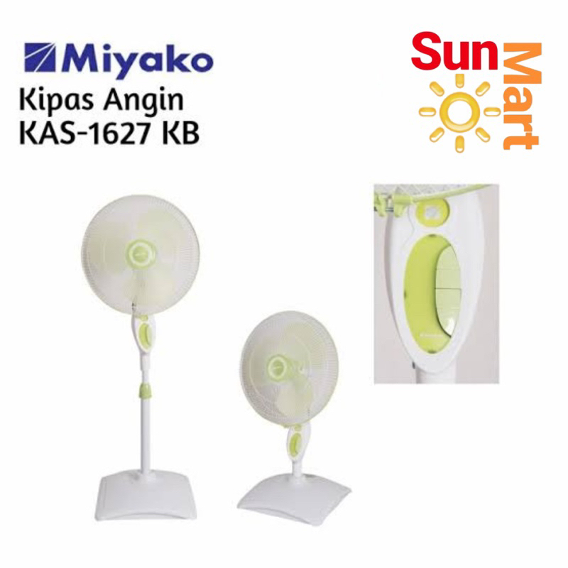 Kipas Miyako KAS 1627 KB Stand Fan Duo Meja &amp; Berdiri 16 inch