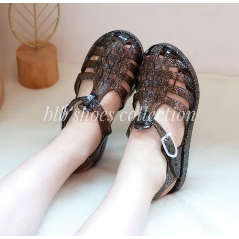 Sandal Anak Perempuan Sandal jelly glitter Transparan Sepat Anak Cewek Import Sandal Sepatu Anak Jelly Viral Kekinian