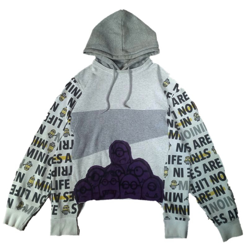 Hoodie Minions reworked no crewneck jacket sweatshirt
