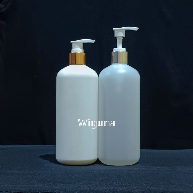 Botol Handshop 500ml / Botol Pump 500ml HDPE / Botol HDPE 500ml Tutup Pump Lotion Ring Alumunium