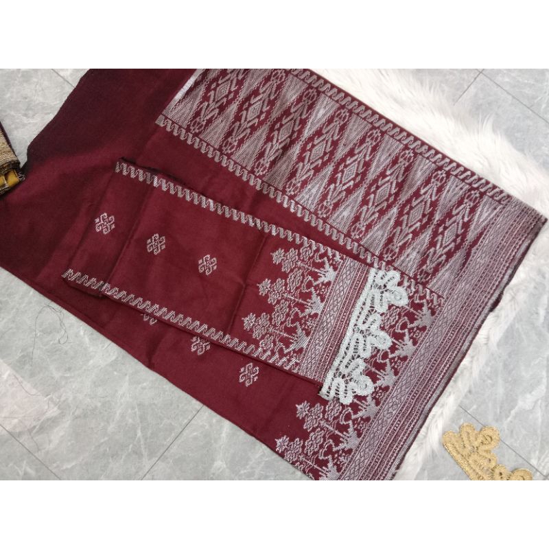songket silungkang manggis silver