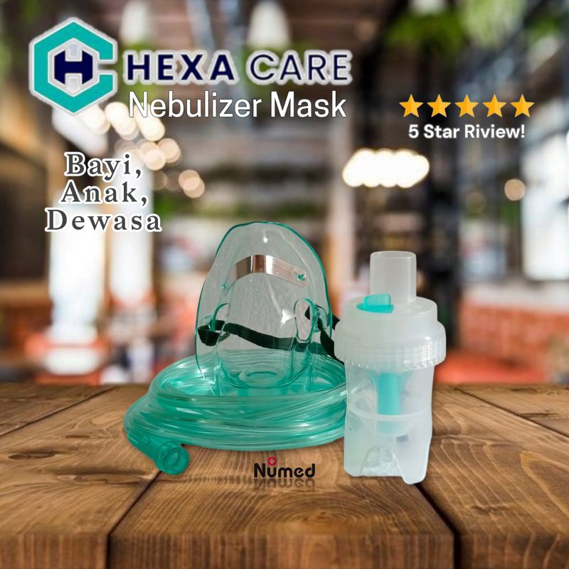 Masker Nebulizer Bayi, Anak &amp; Dewasa Original Hexa Care / Nebulizer With Mask Medical Grade