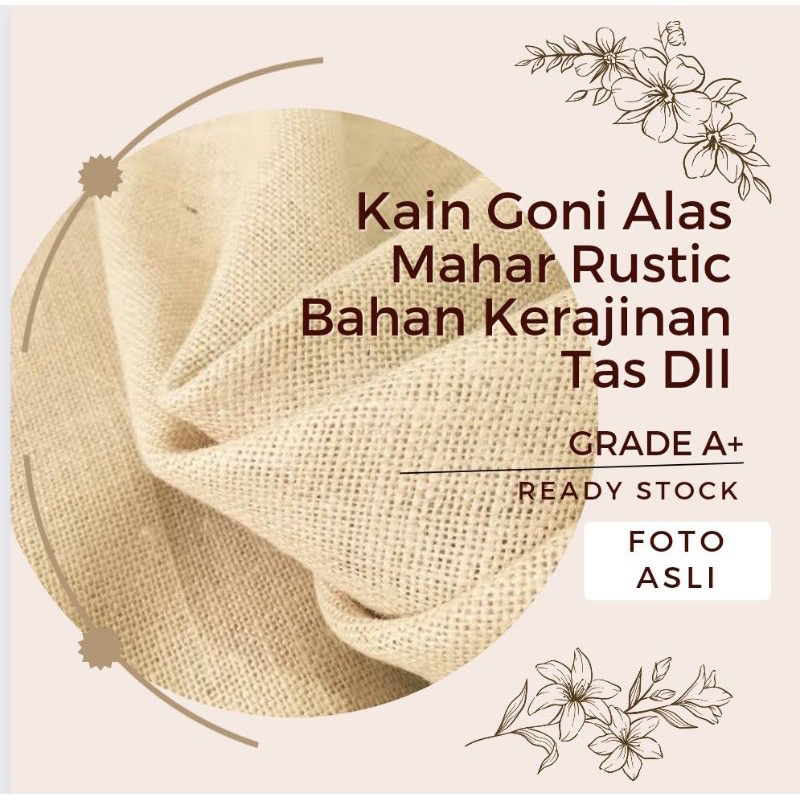 Kain Goni Roll BARU Kain Goni Rustic Alas Foto Estetik Grade A+ Baru Burlap Kain Goni Rusty