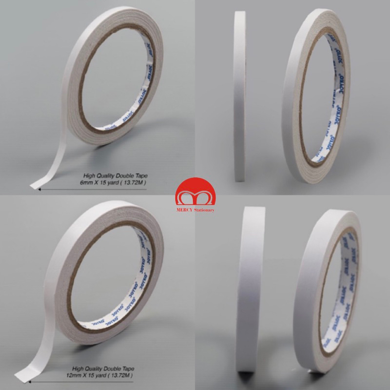 

Double Tape 6 mm 12 mm 15 Yard - Isolasi Bolak Balik 1/4 Inch 1/2” Dobel Tep