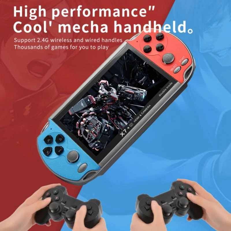 X7+ Handheld Game Console With Camera 4.3 Inch Screen HD Handheld Video Game Console HDMI-Compatible Dual Joystick