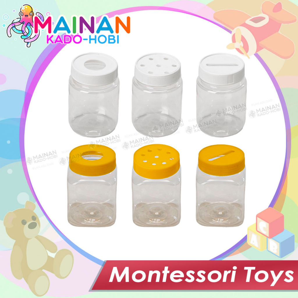 SET PLAY MAINAN ANAK STIMULASI MONTESSORI MOTORIK TOPLES BUSY JAR