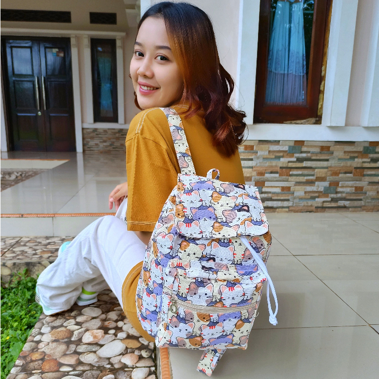Ransel Serut//Tas Wanita//Tas Ransel Wanita//Tas Serut//Tas Kanvas//Tas Sekolah//Tas Lucu//Tas ranse