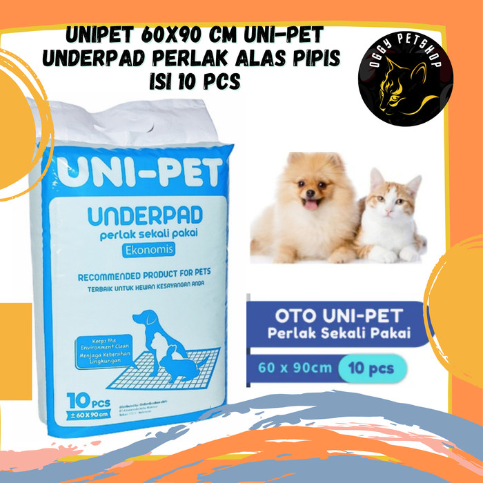 UNIPET 60x90 cm UNI-PET Underpad Perlak Anjing Kucing Kelinci 10 Pcs