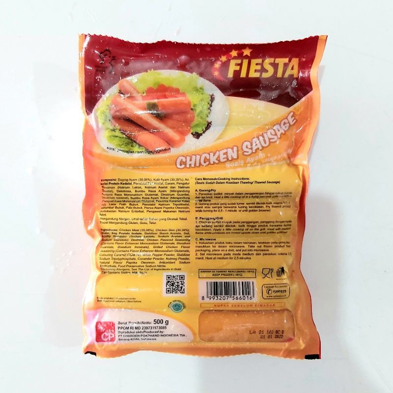 

Fiesta Chicken Sausage 500 gr / Sosis Ayam Fiesta isi 15 pcs