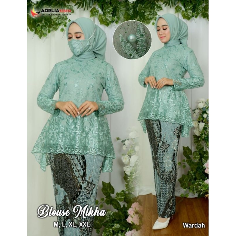 Melia Kebaya - Setelan Kebaya Tulle Mix Rok Plisket / Kebaya Mikha / Kebaya pesta / Kebaya Tulle Cantik