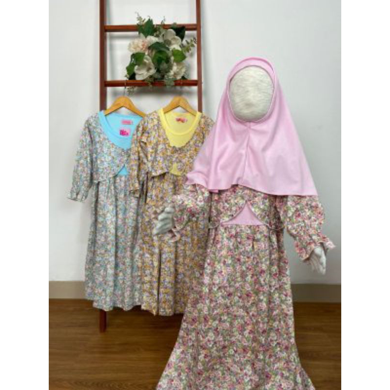 Khansa Dress Set By Ulyakids / Gamis Anak Katun Jepang