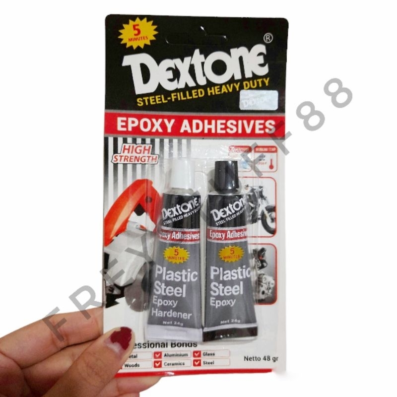 

(5 menit) Lem Dextone Steel filled heavy duty | Dextone Epoxy Adhesive Plastik Steel 48g