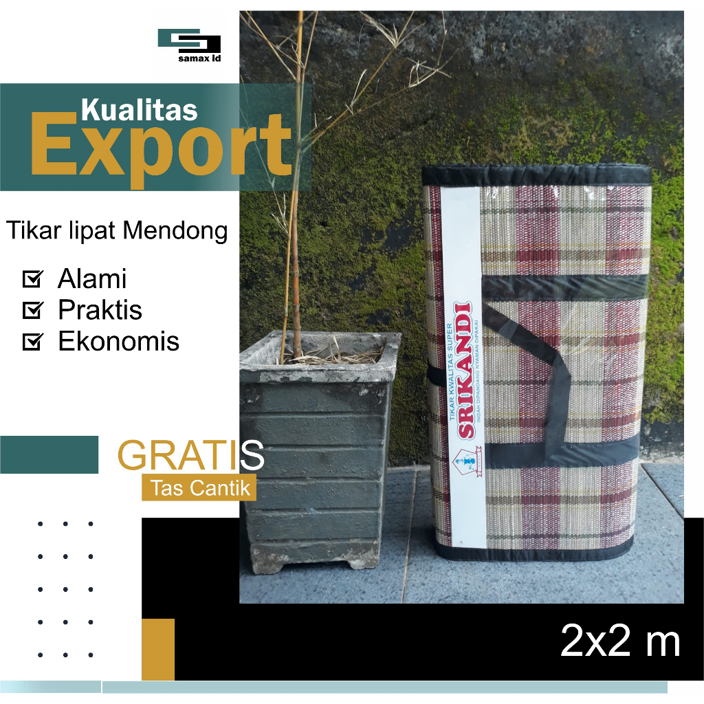 Tikar Lipat Mendong Srikandi 200 x 200 Tikar Mendong Tradisional