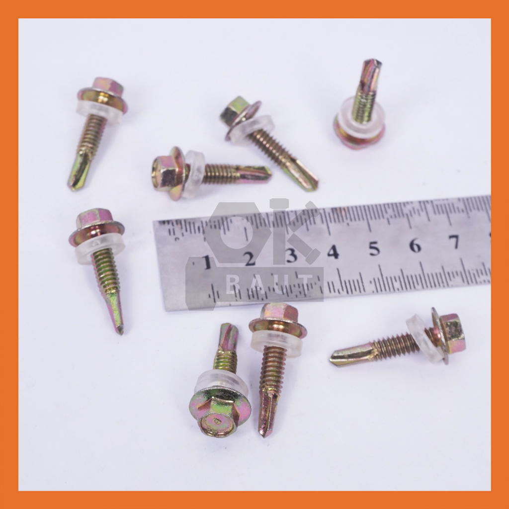 Fix SDS Kuning Karet 12 x 25 drilling screw sekrup atap baja ringan