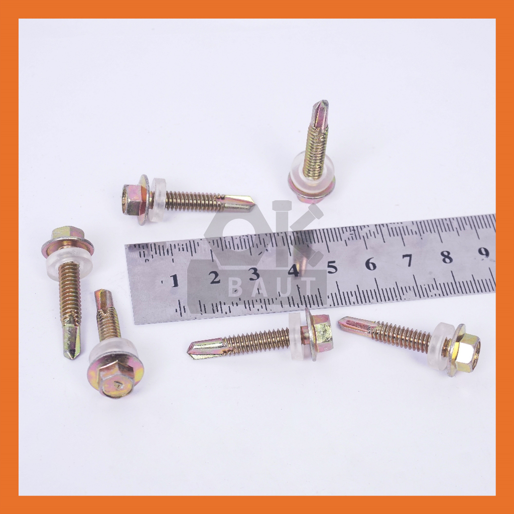 Fix SDS Kuning Karet 12 x 30 drilling screw skrup atap baja ringan